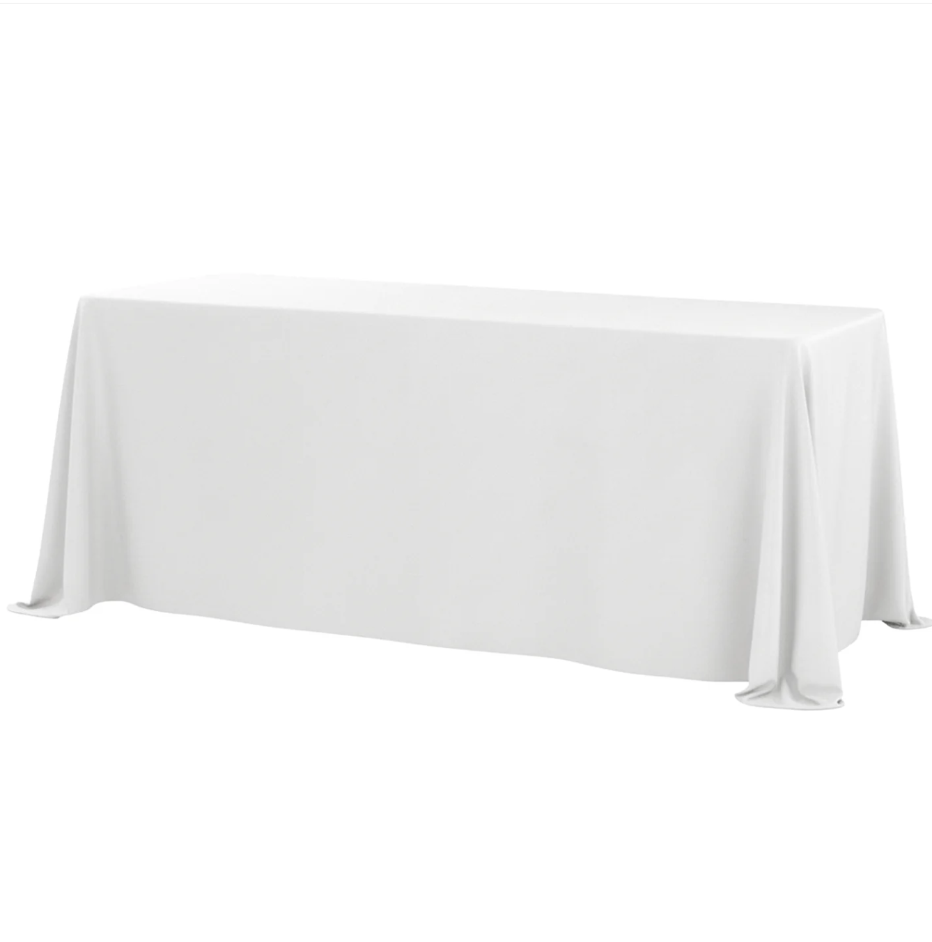 90"x156" White Polyester Tablecloth